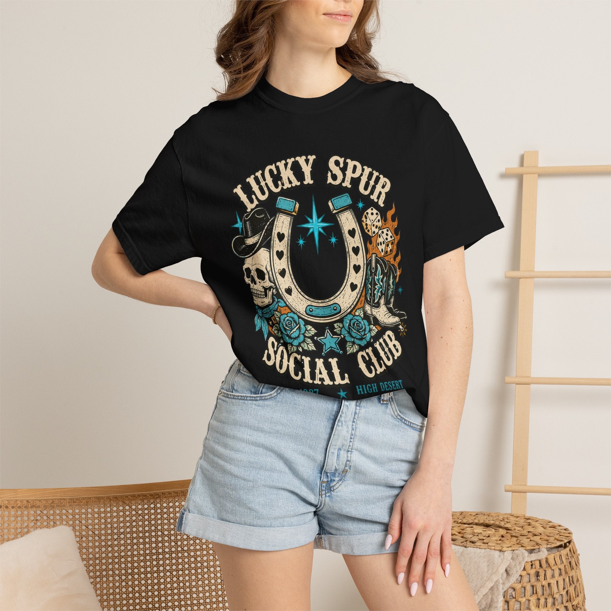 Lucky Spur Retro Western Gothic Tee