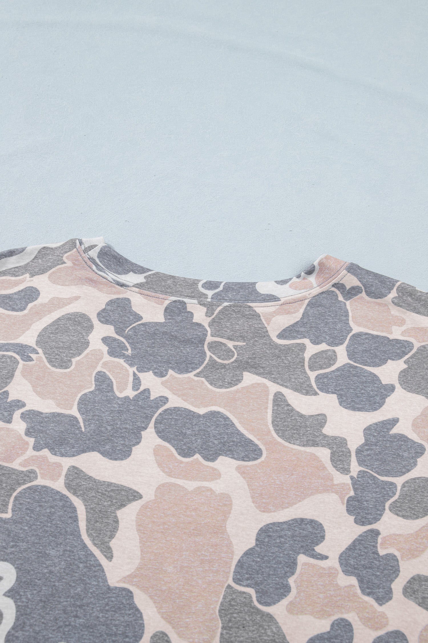 Multicolour Retro Camouflage Print Plus Size T Shirt