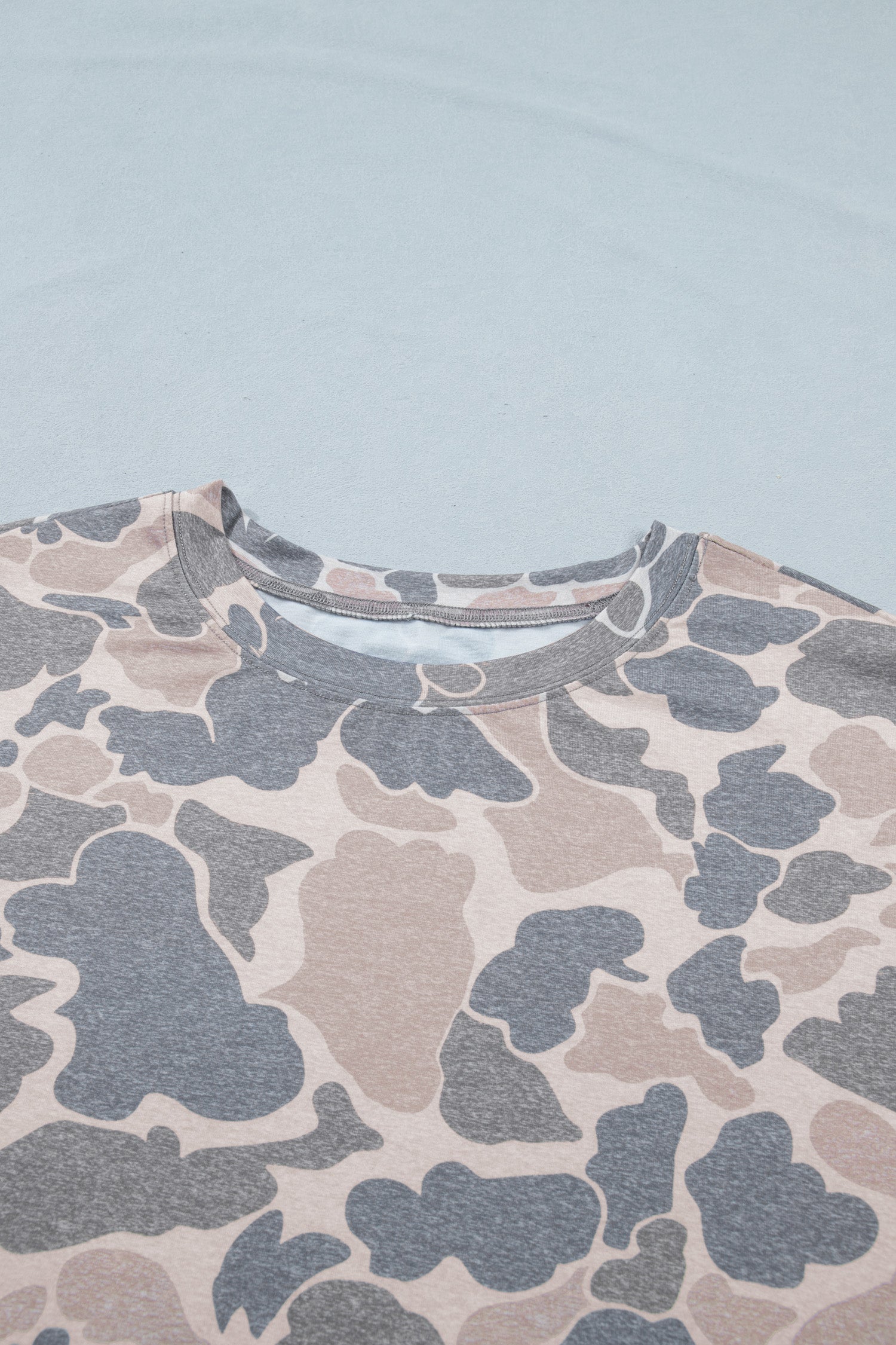 Multicolour Retro Camouflage Print Plus Size T Shirt