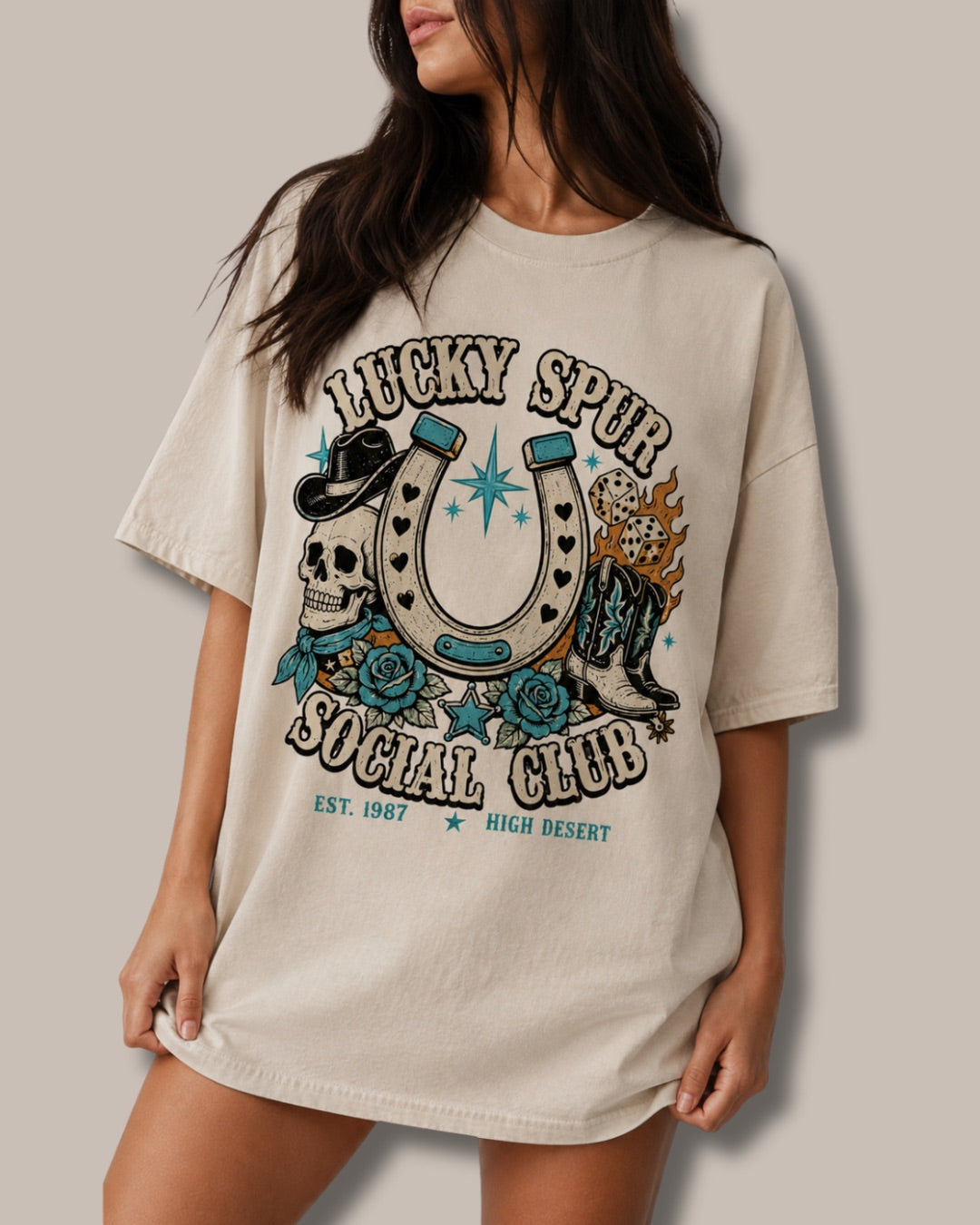 Lucky Spur Retro Western Gothic Tee