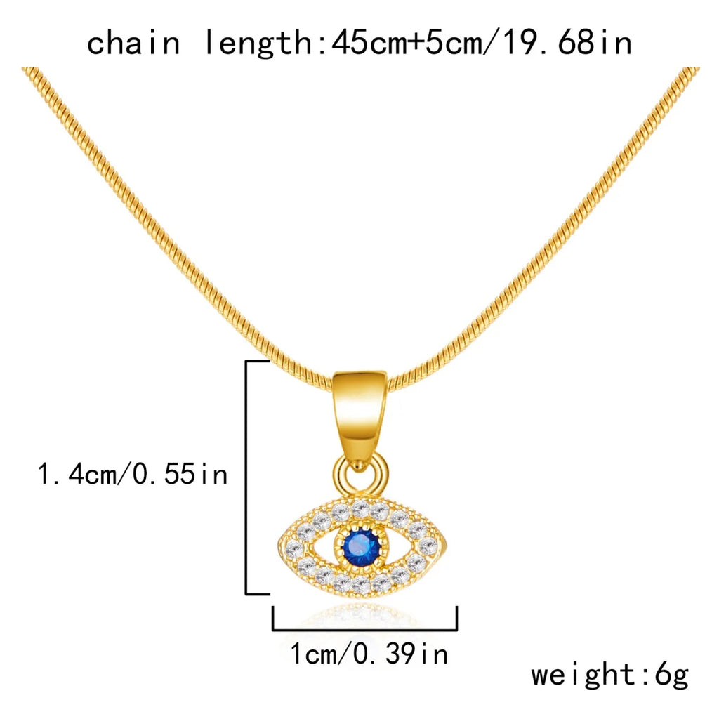 Stainless Steel Blue Evil Eye Necklace
