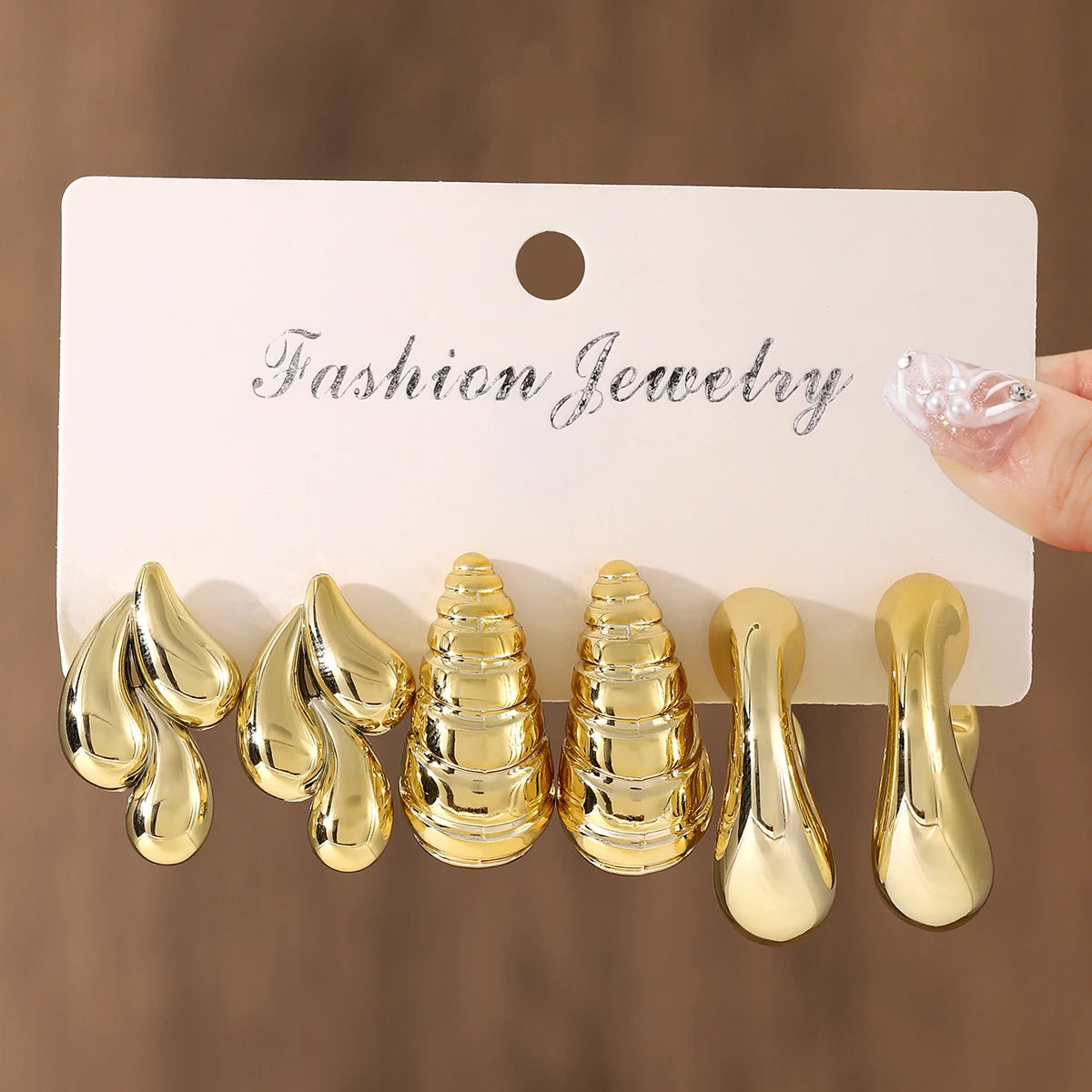 Gold Earrings Set