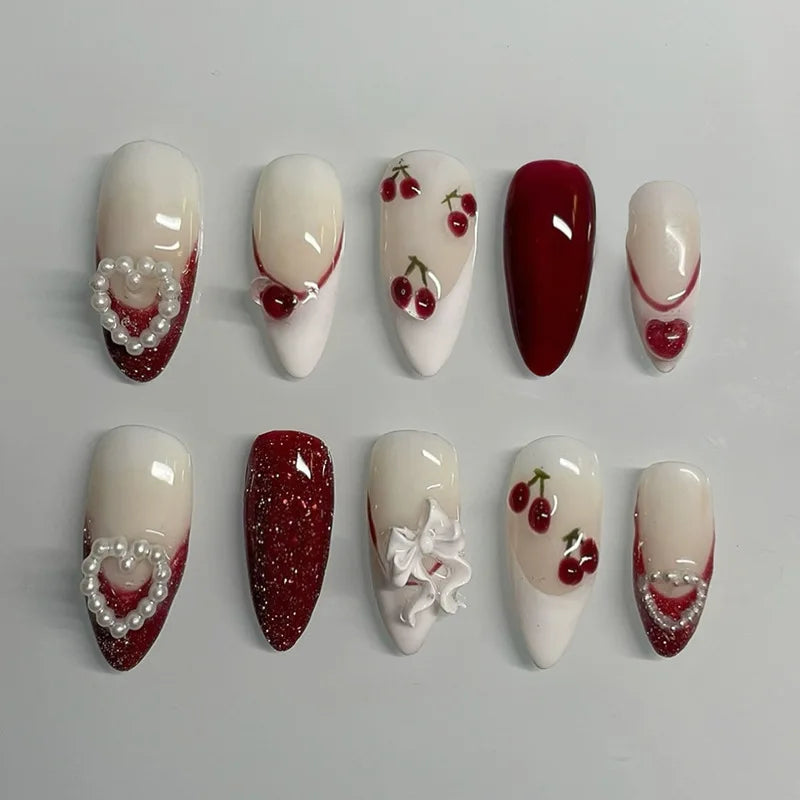 24PCS Medium Almond Press On Nails
