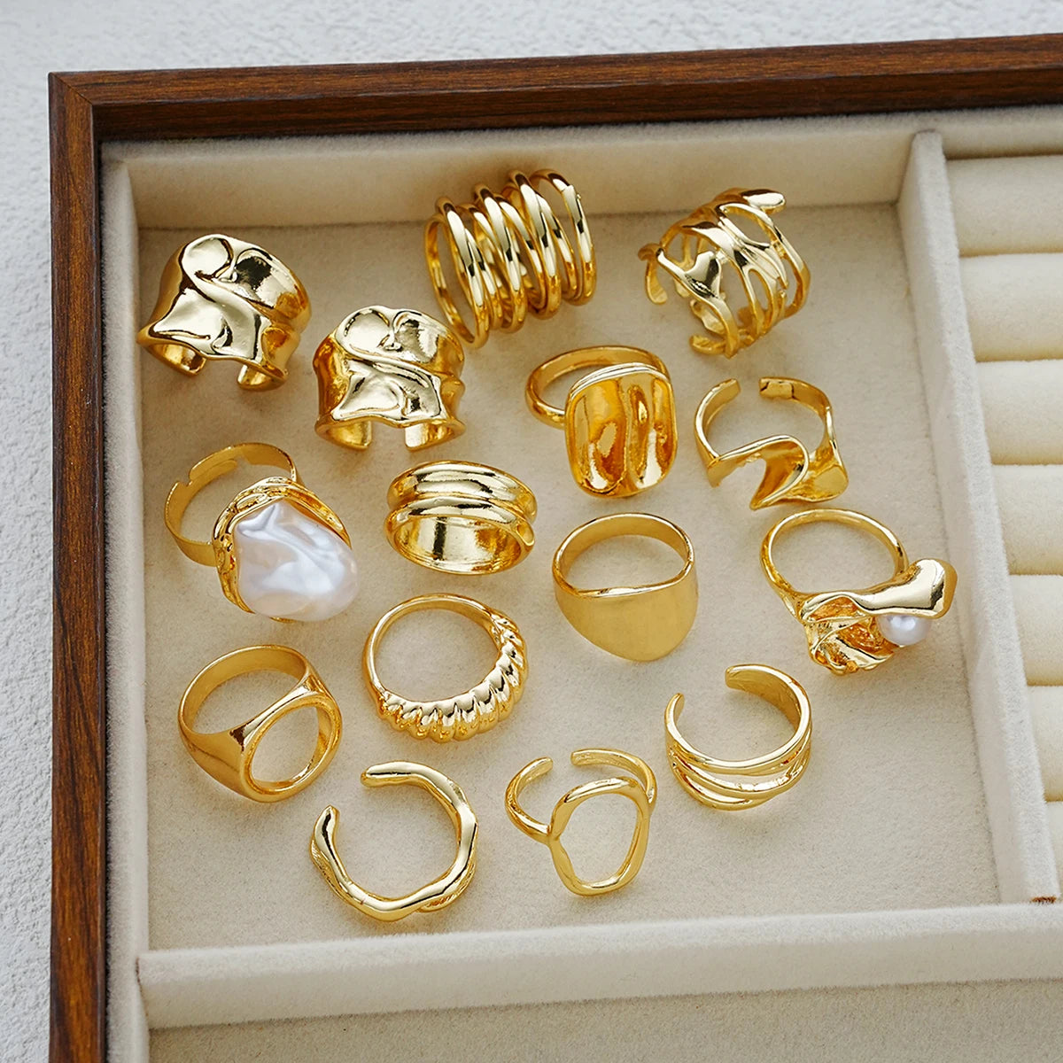Stackable Gold Plated Ring Set