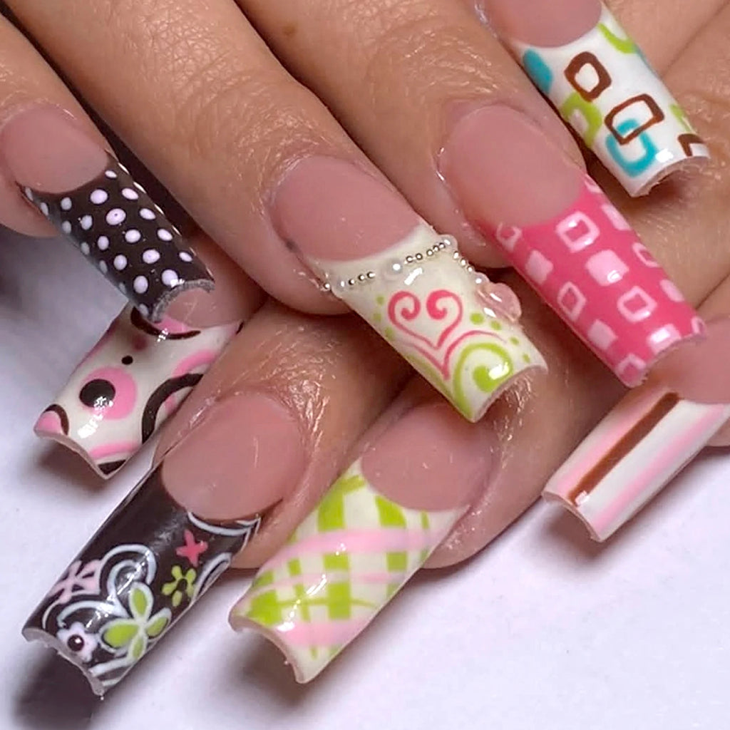 24Pcs Press On Nails Dark Style