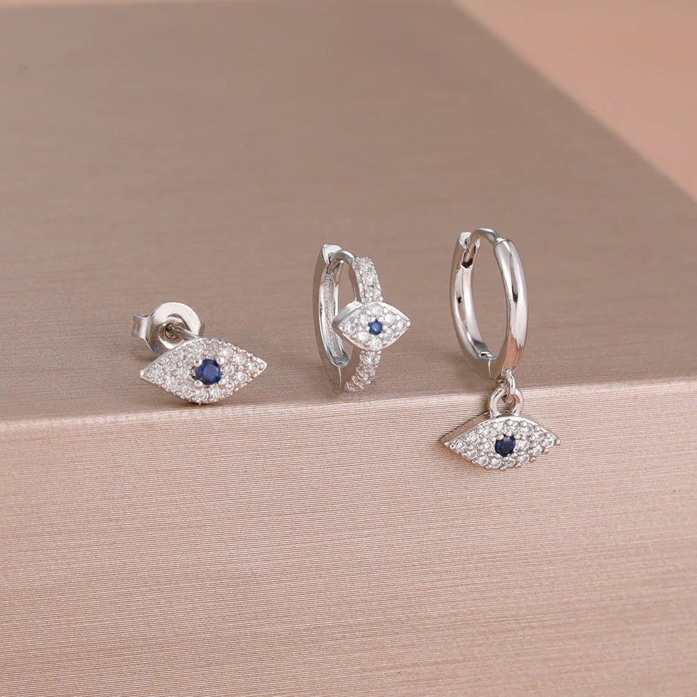 Evil Eye Earrings Set