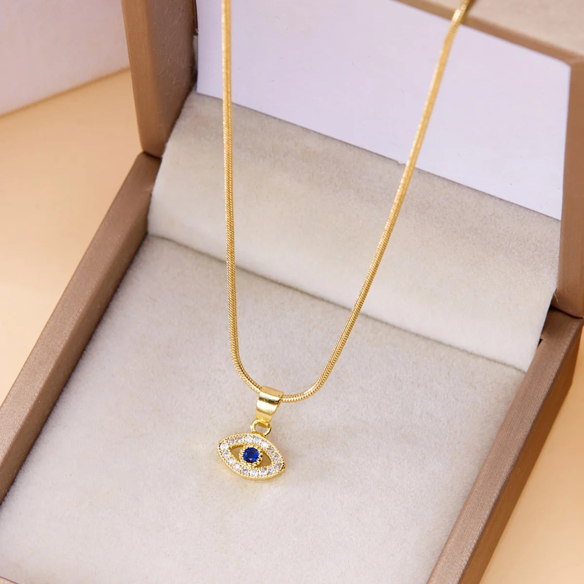 Stainless Steel Blue Evil Eye Necklace