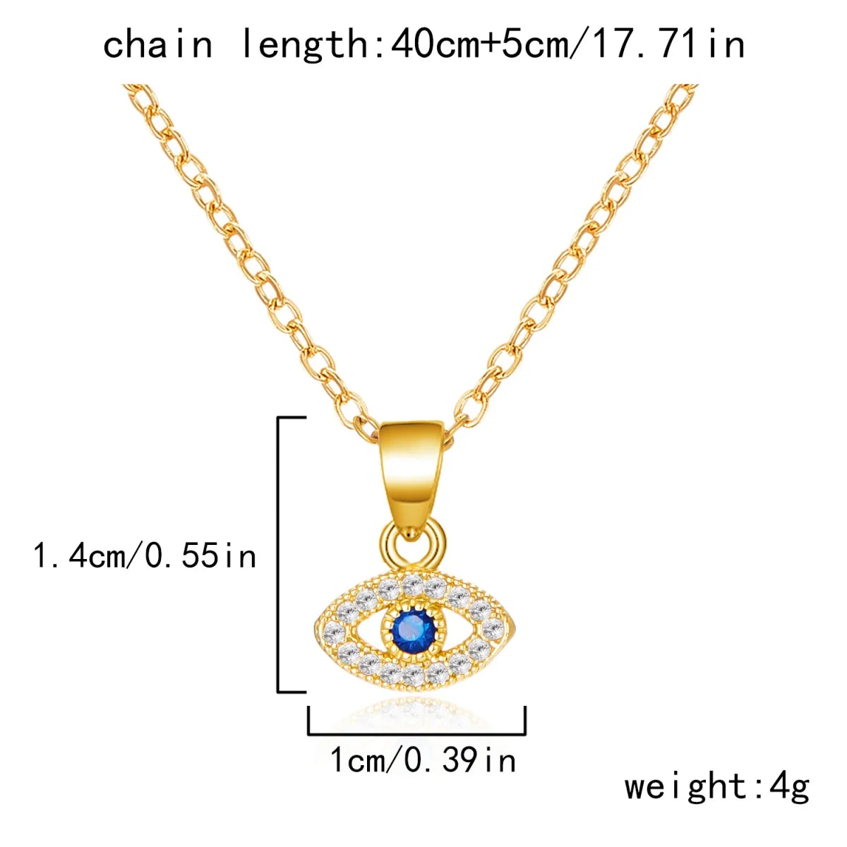 Stainless Steel Blue Evil Eye Necklace