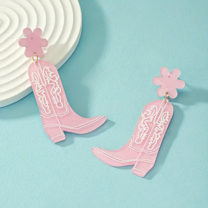 Cowgirl Boots Dangle Earrings