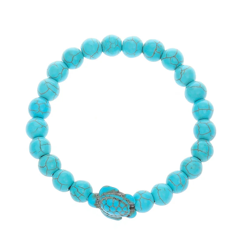 Bohemian Turquoise Beaded Bracelet Ethnic Style Cross Starfish Turtle Bracelet Turquoise Jewelry
