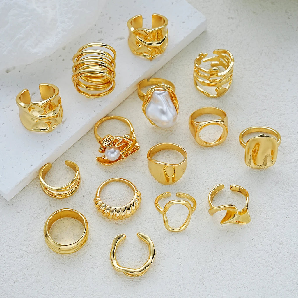 Stackable Gold Plated Ring Set