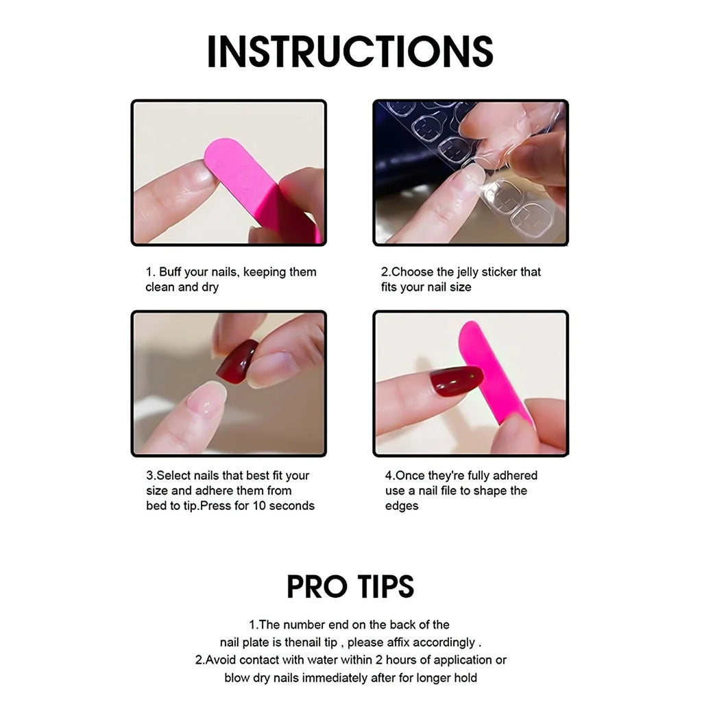 24Pcs Press On Nails Dark Style