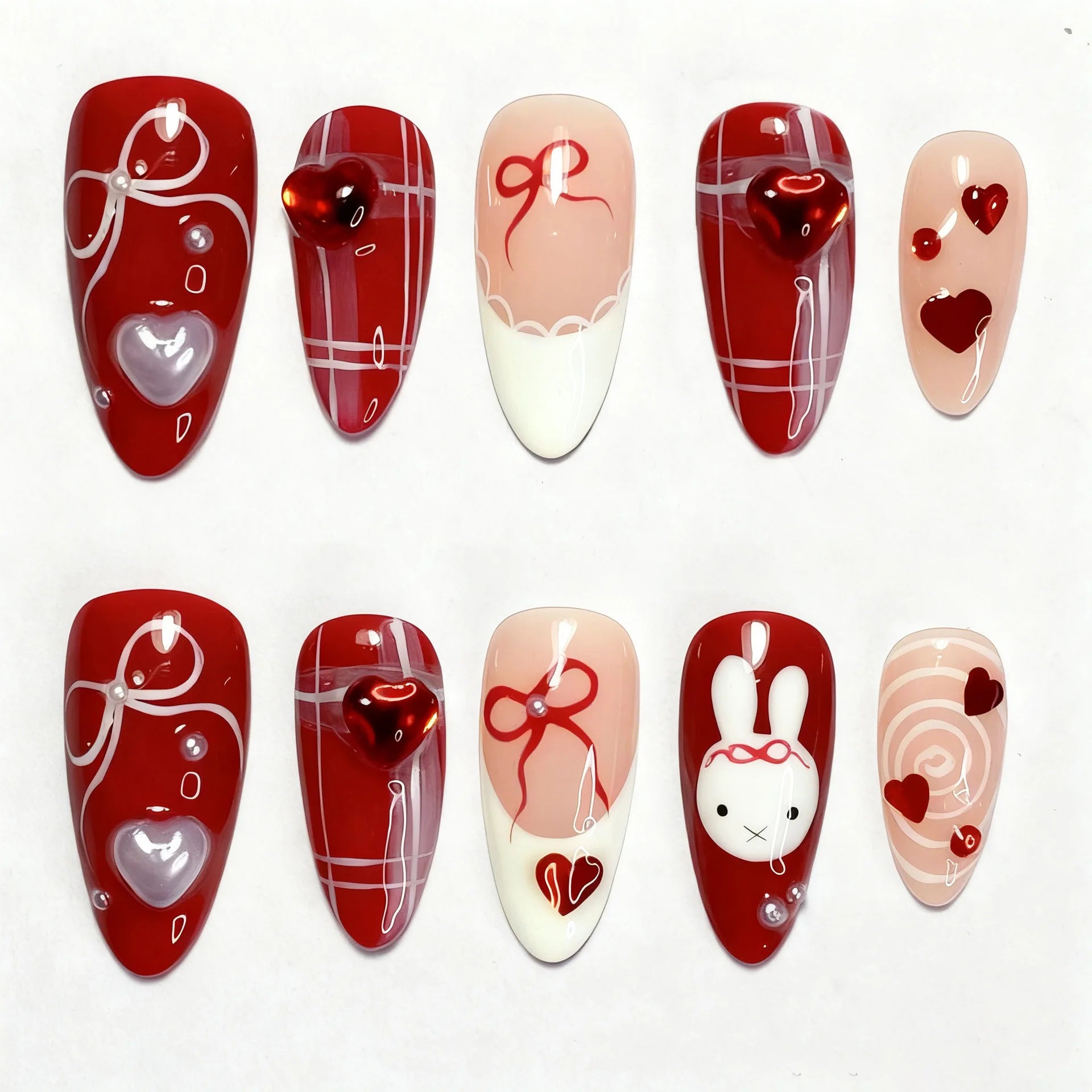 24PCS Medium Almond Press On Nails