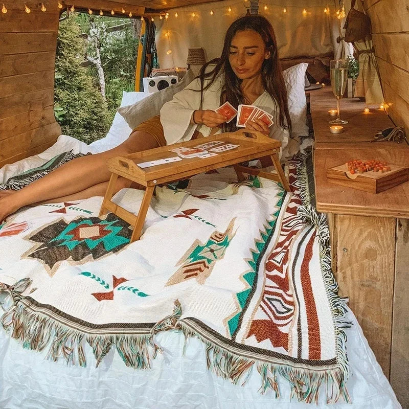 Bohemian Mexico Blankets With Tassels