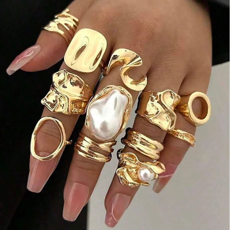 Stackable Gold Plated Ring Set