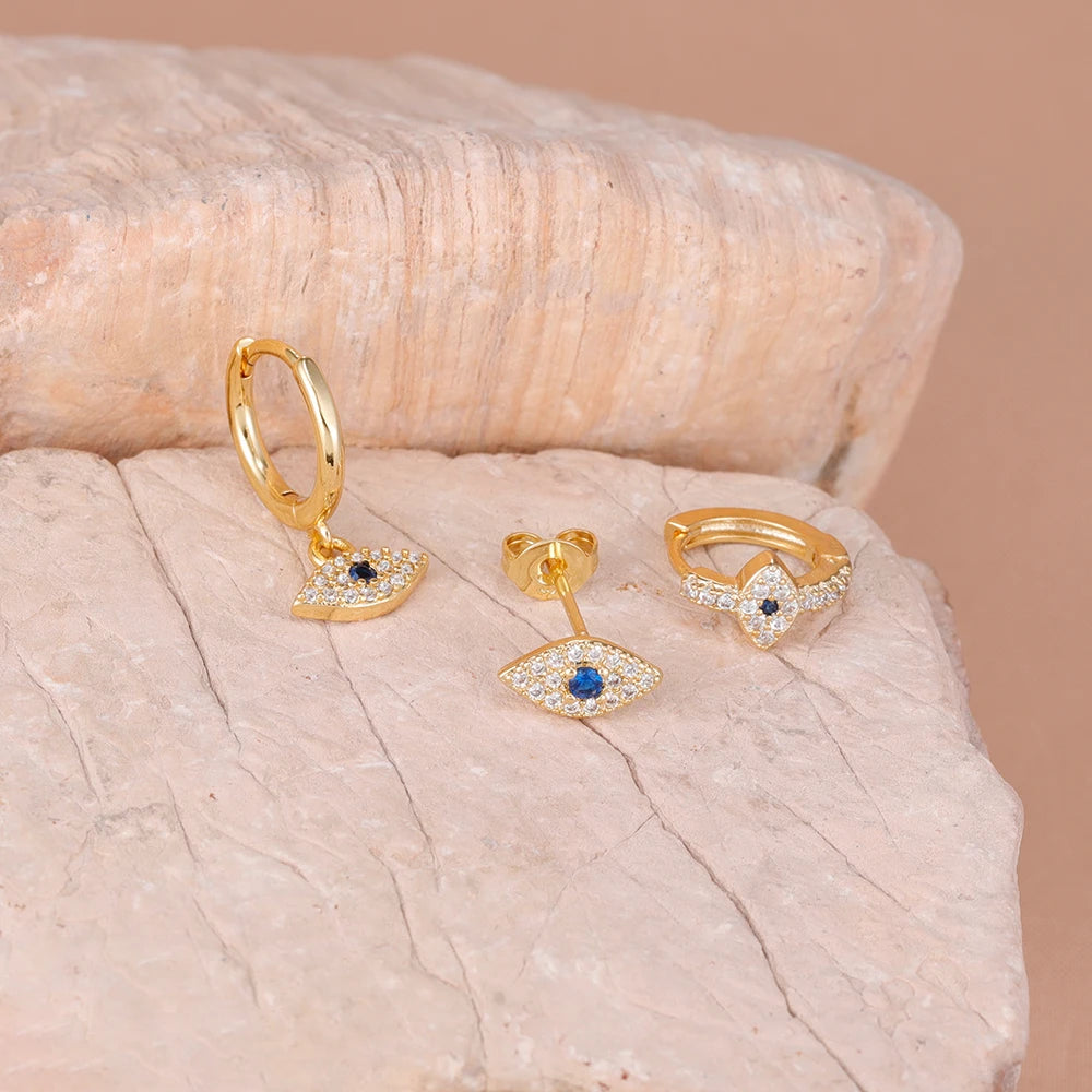 Evil Eye Earrings Set