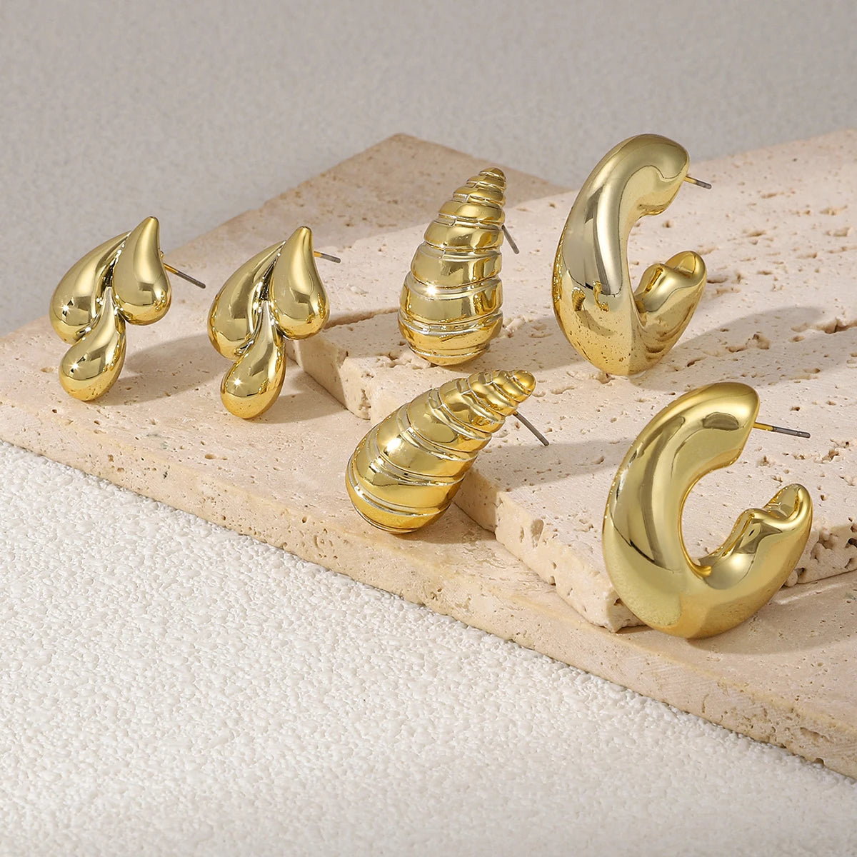 Gold Earrings Set