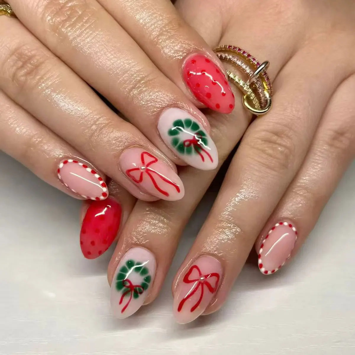 24PCS Medium Almond Press On Nails