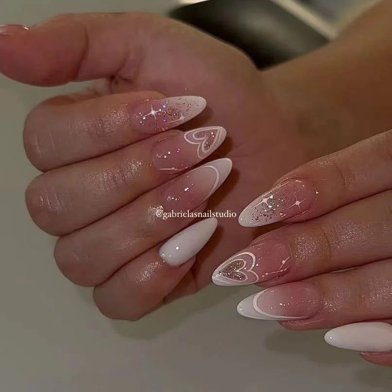 24PCS Medium Almond Press On Nails