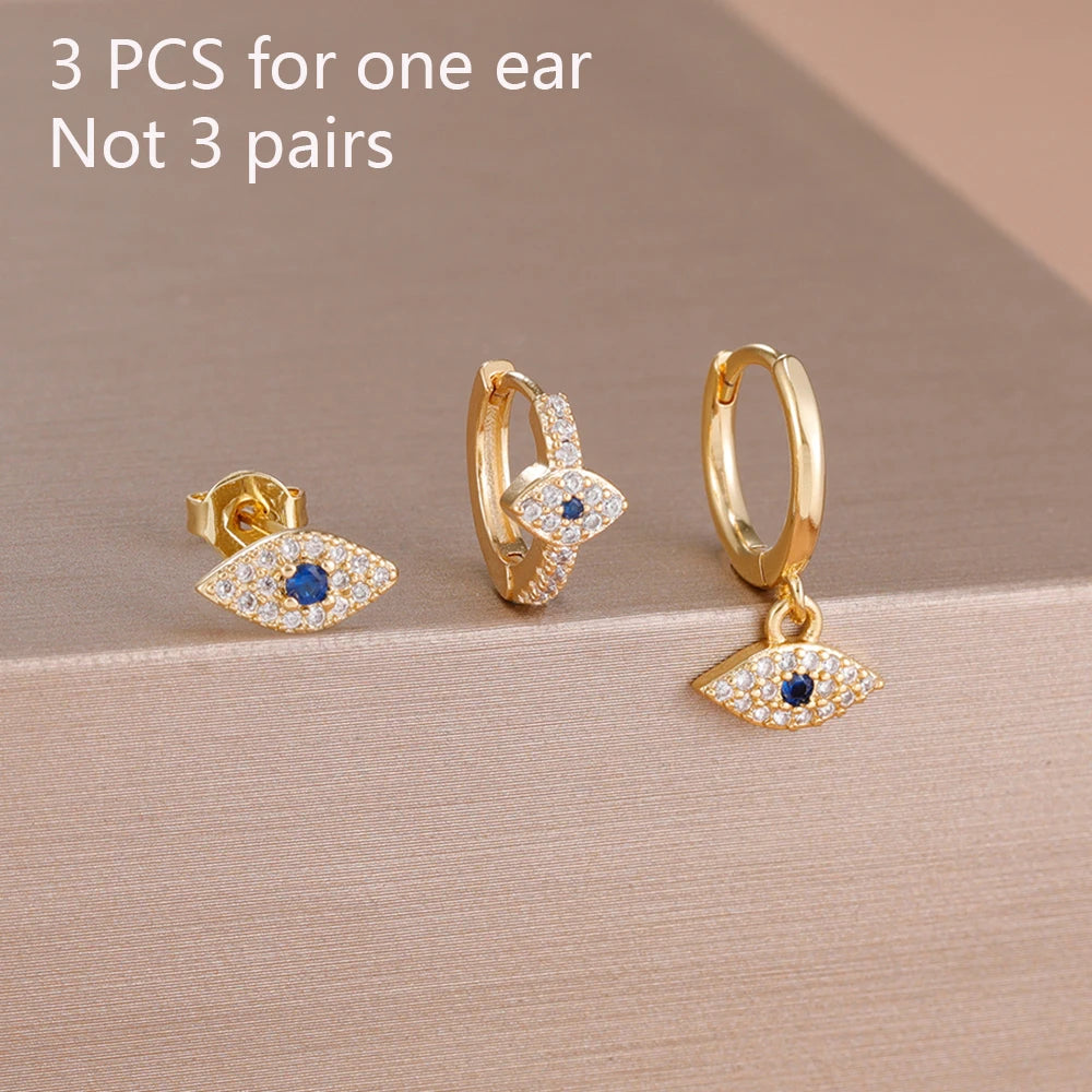 Evil Eye Earrings Set
