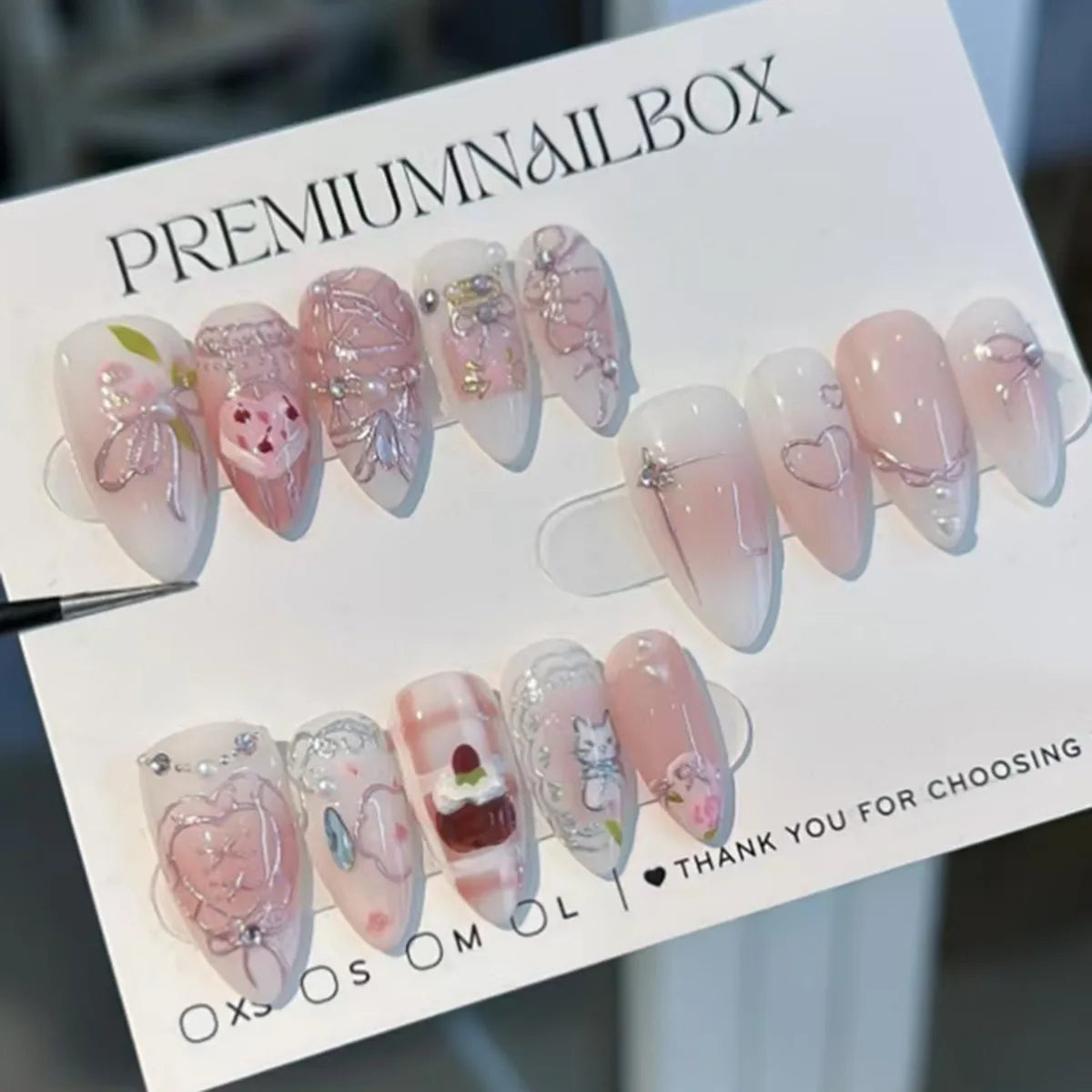 24PCS Medium Almond Press On Nails