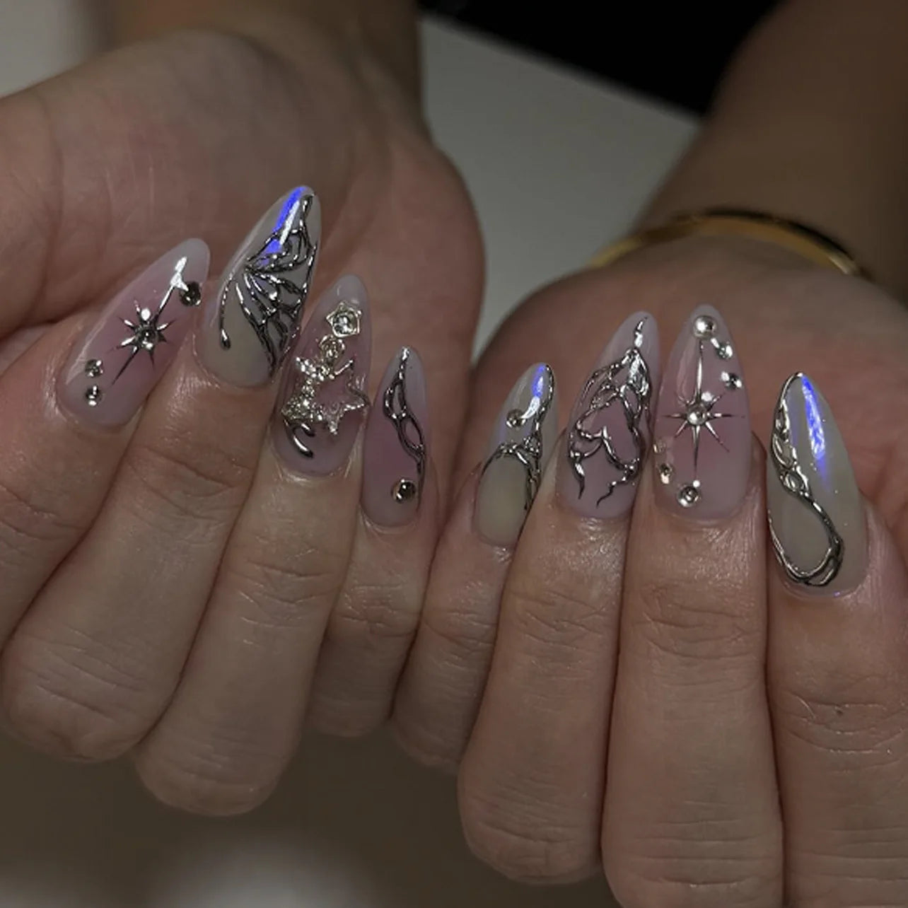 24PCS Medium Almond Press On Nails