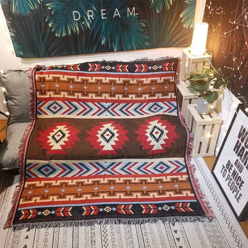 Bohemian Mexico Blankets With Tassels
