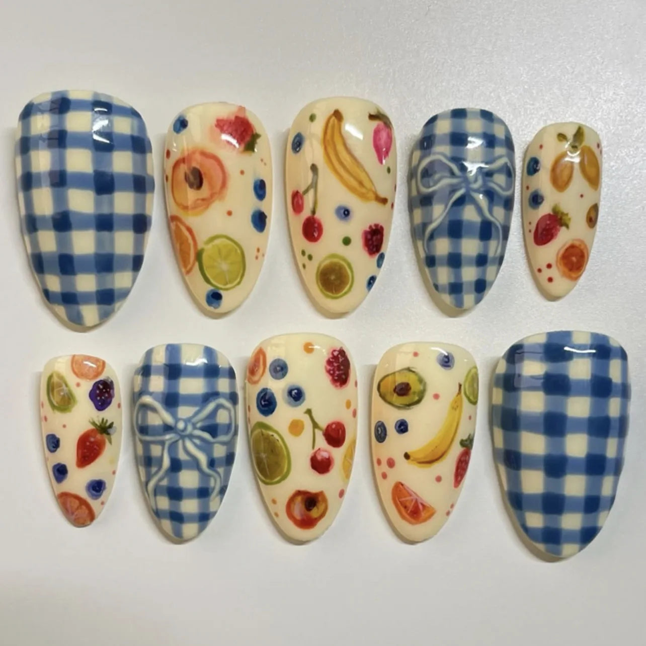 24PCS Medium Almond Press On Nails