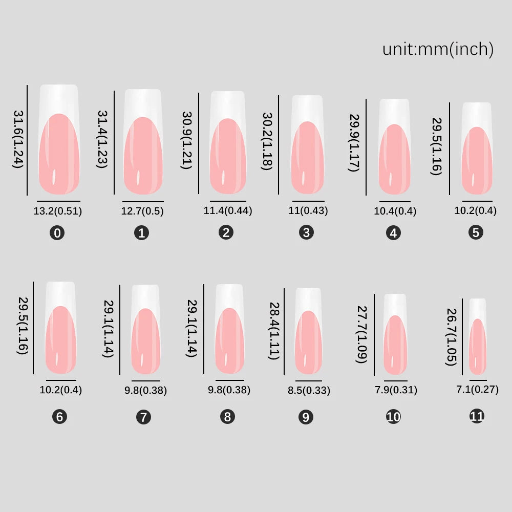 120Pcs Matte or Glossy Pink French Press On Nails