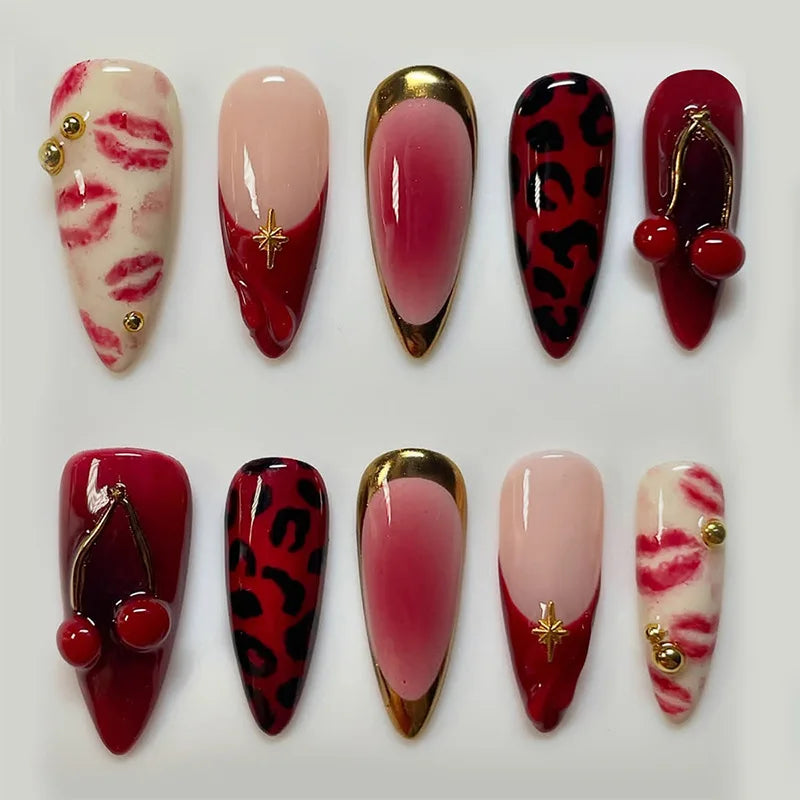 24PCS Medium Almond Press On Nails