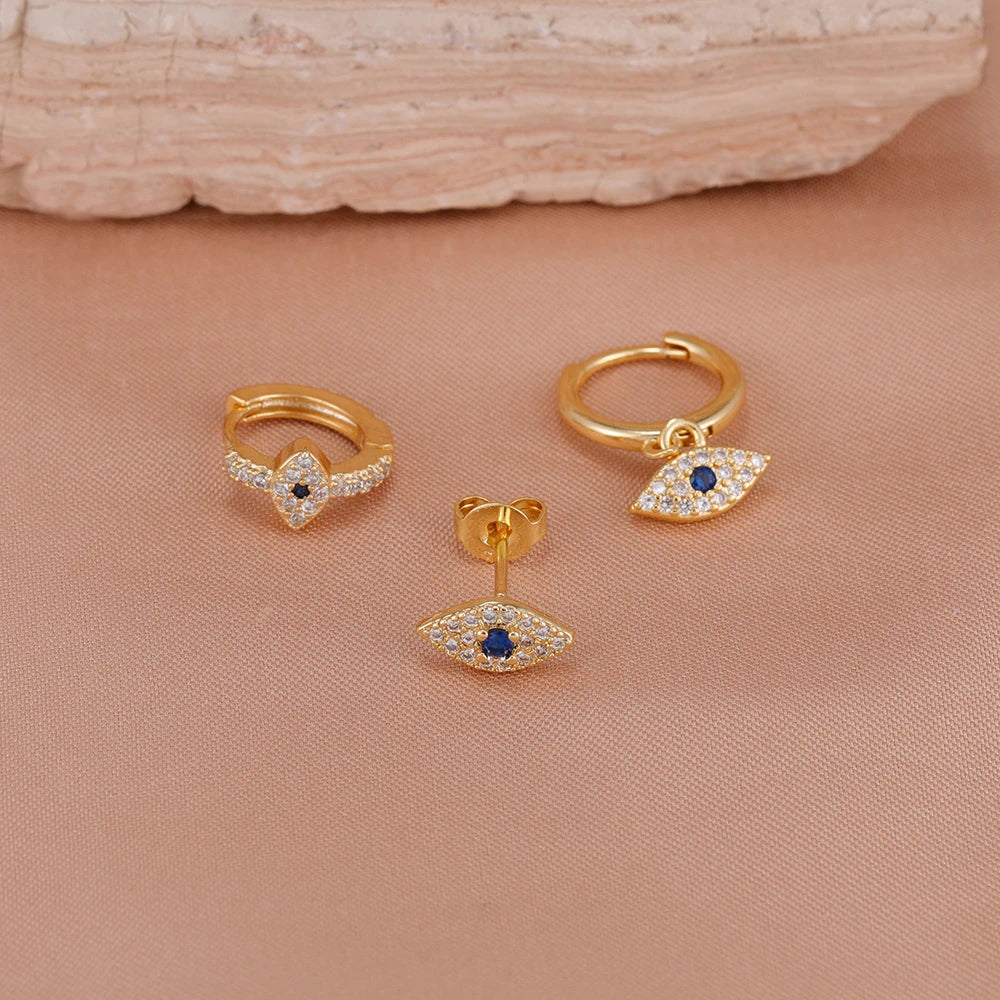Evil Eye Earrings Set