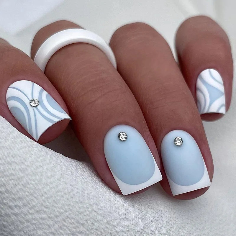 24Pcs Handmade Press On Nails