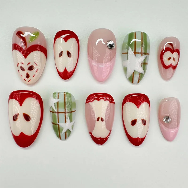 24PCS Medium Almond Press On Nails