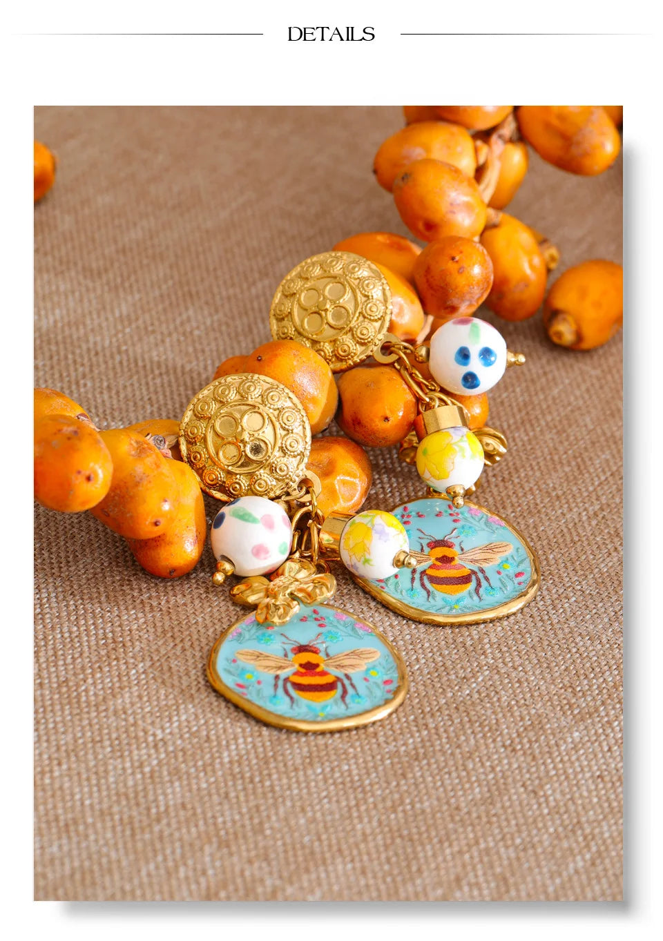 Flower Honeybee Drop Earrings
