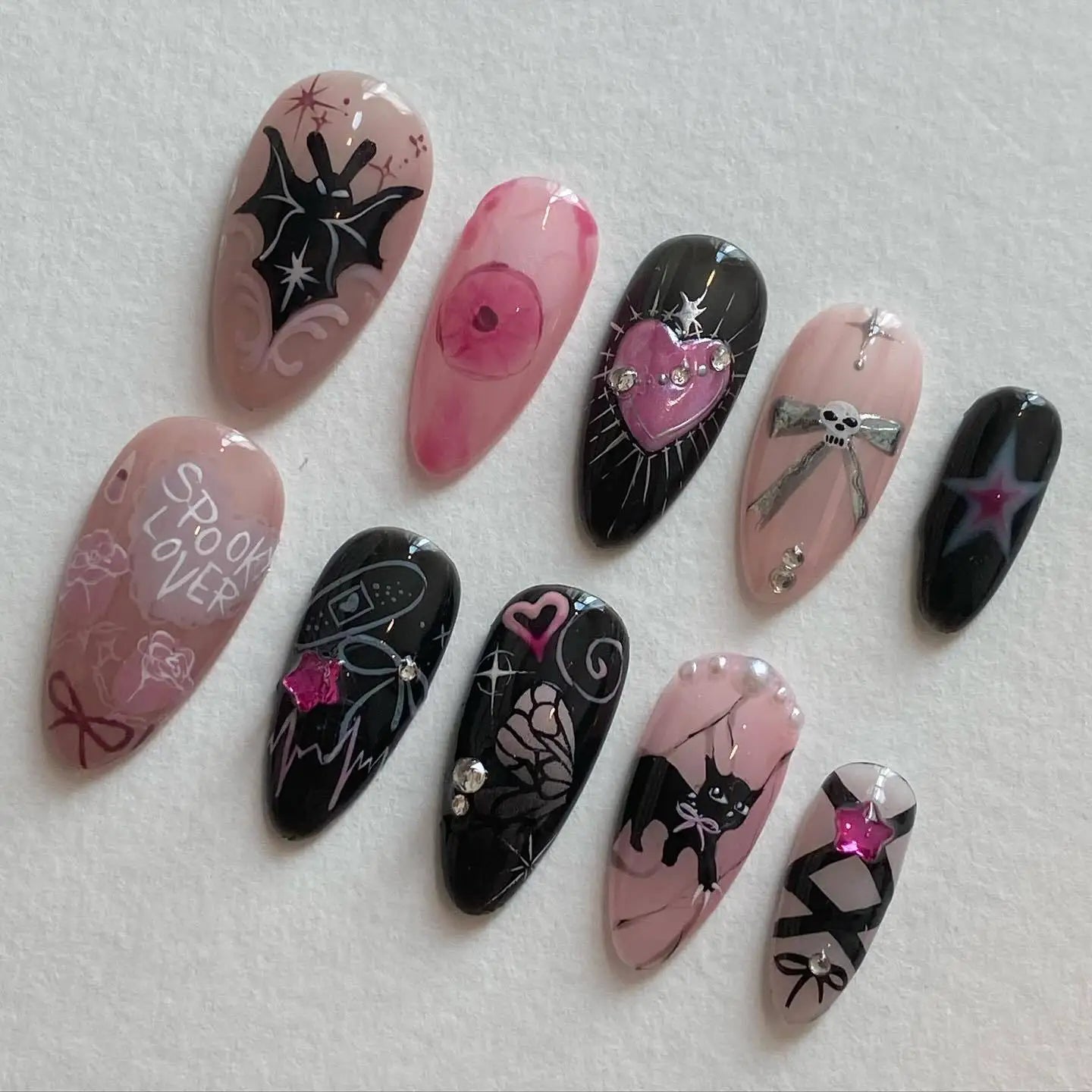 24PCS Medium Almond Press On Nails