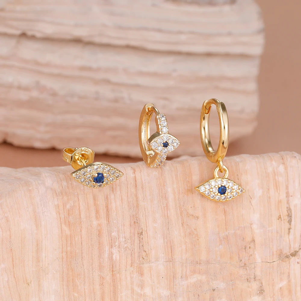 Evil Eye Earrings Set