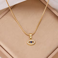 Stainless Steel Blue Evil Eye Necklace