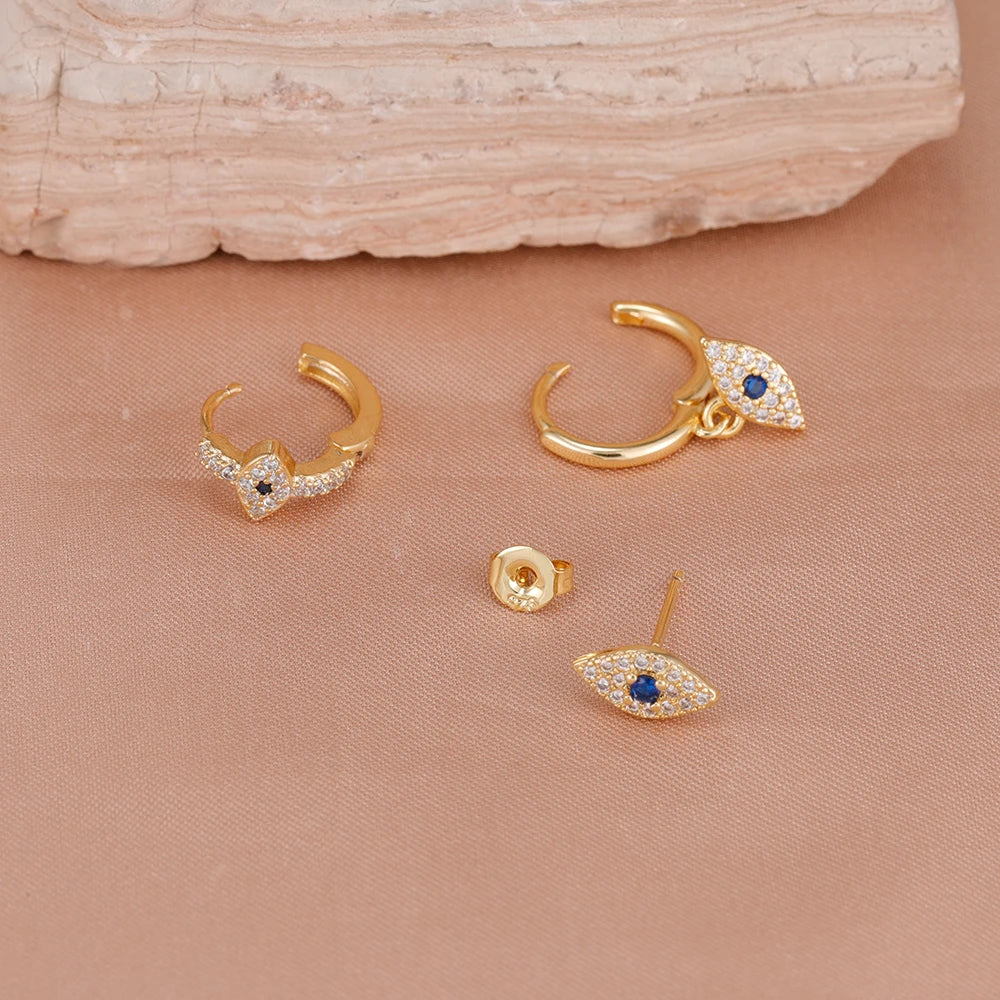 Evil Eye Earrings Set