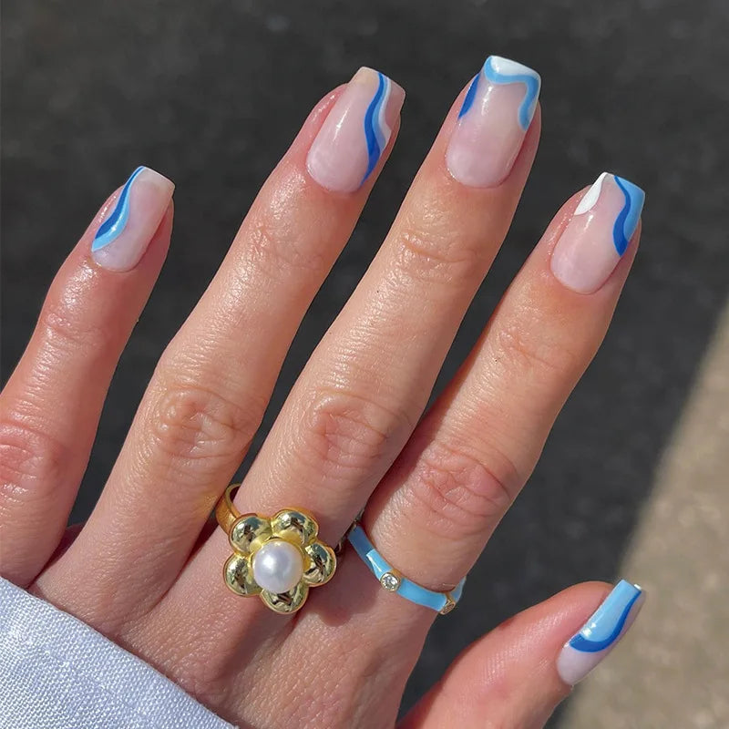 24Pcs Handmade Press On Nails