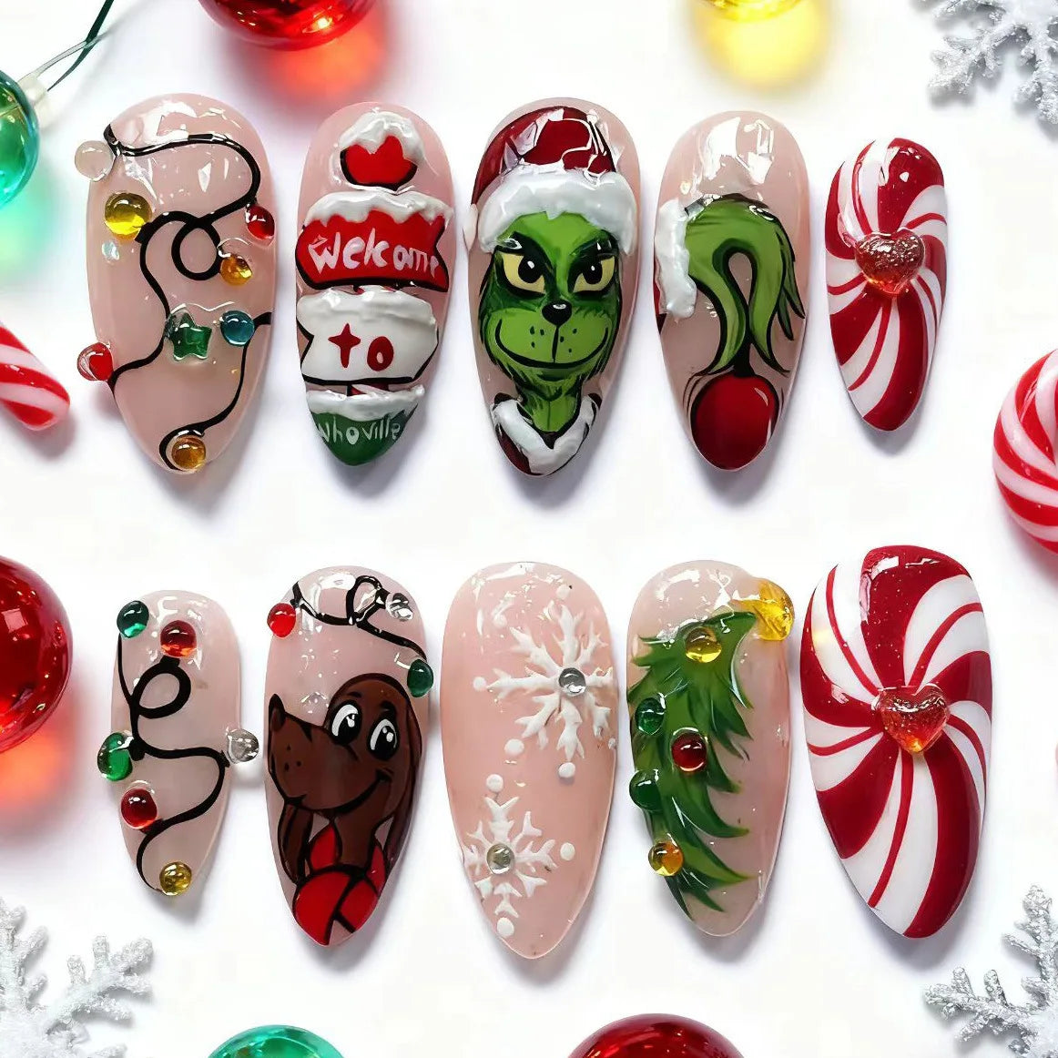 24PCS Medium Almond Press On Nails