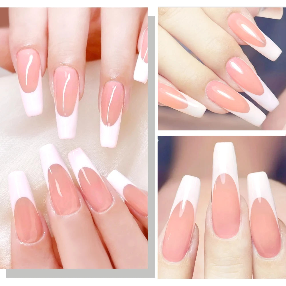 120Pcs Matte or Glossy Pink French Press On Nails