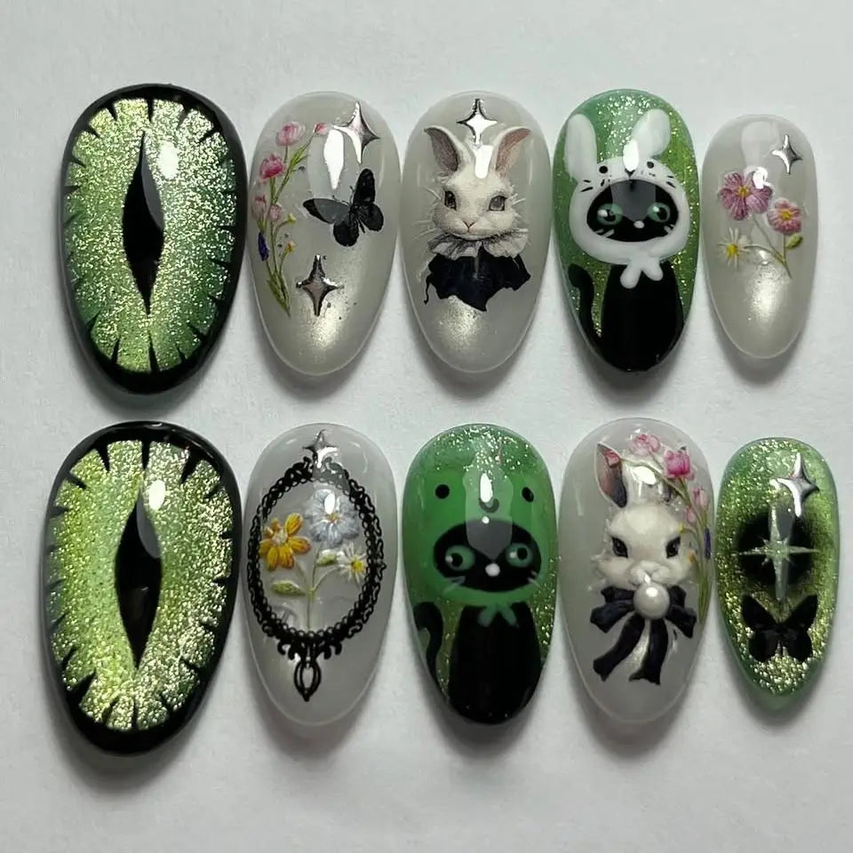 24PCS Medium Almond Press On Nails