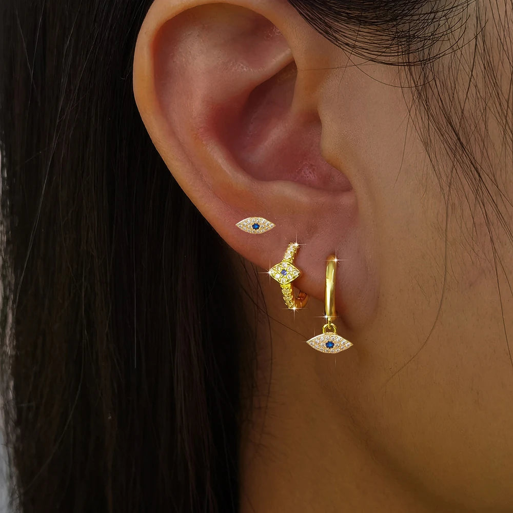 Evil Eye Earrings Set