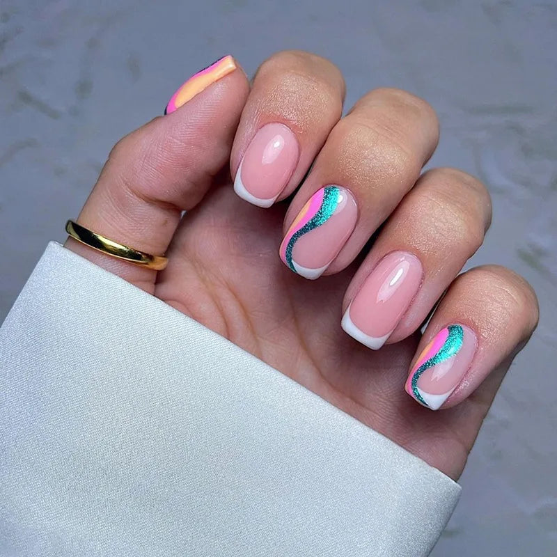 24Pcs Handmade Press On Nails