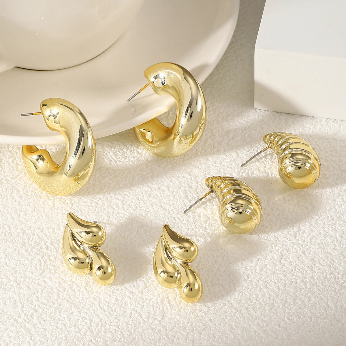 Gold Earrings Set