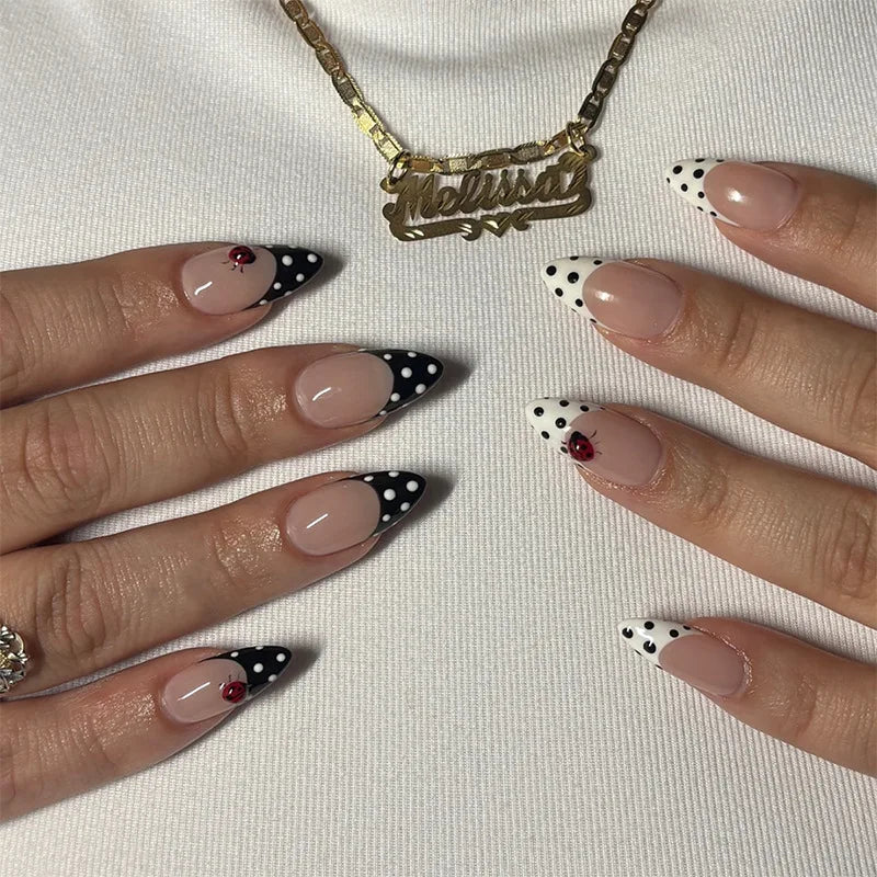24PCS Medium Almond Press On Nails