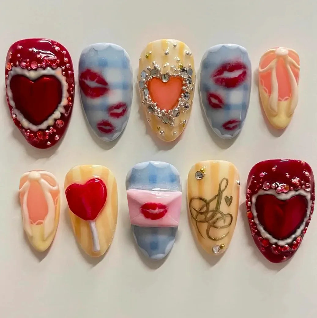 24PCS Medium Almond Press On Nails
