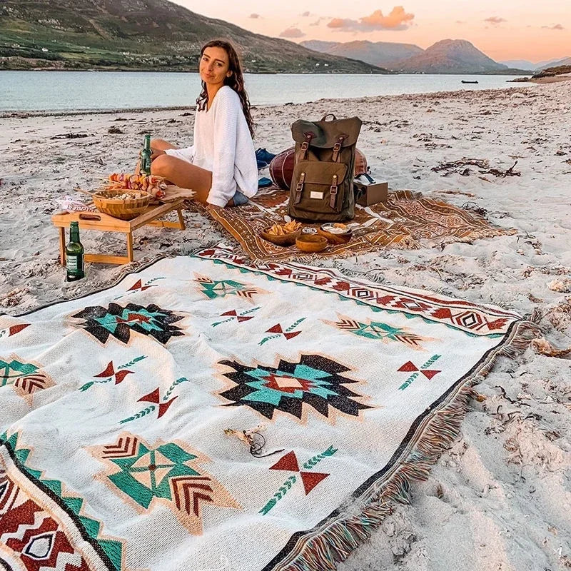 Bohemian Mexico Blankets With Tassels