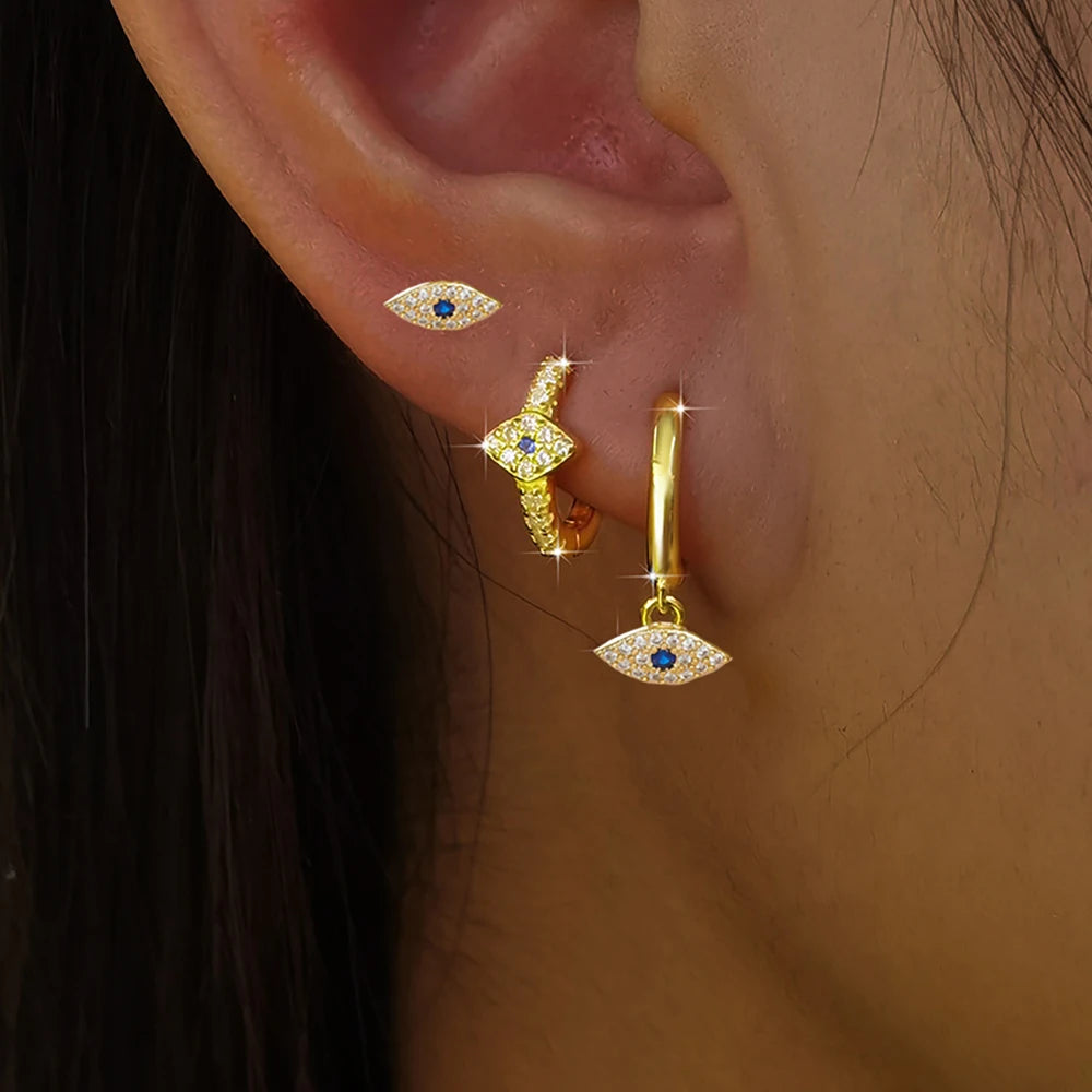Evil Eye Earrings Set