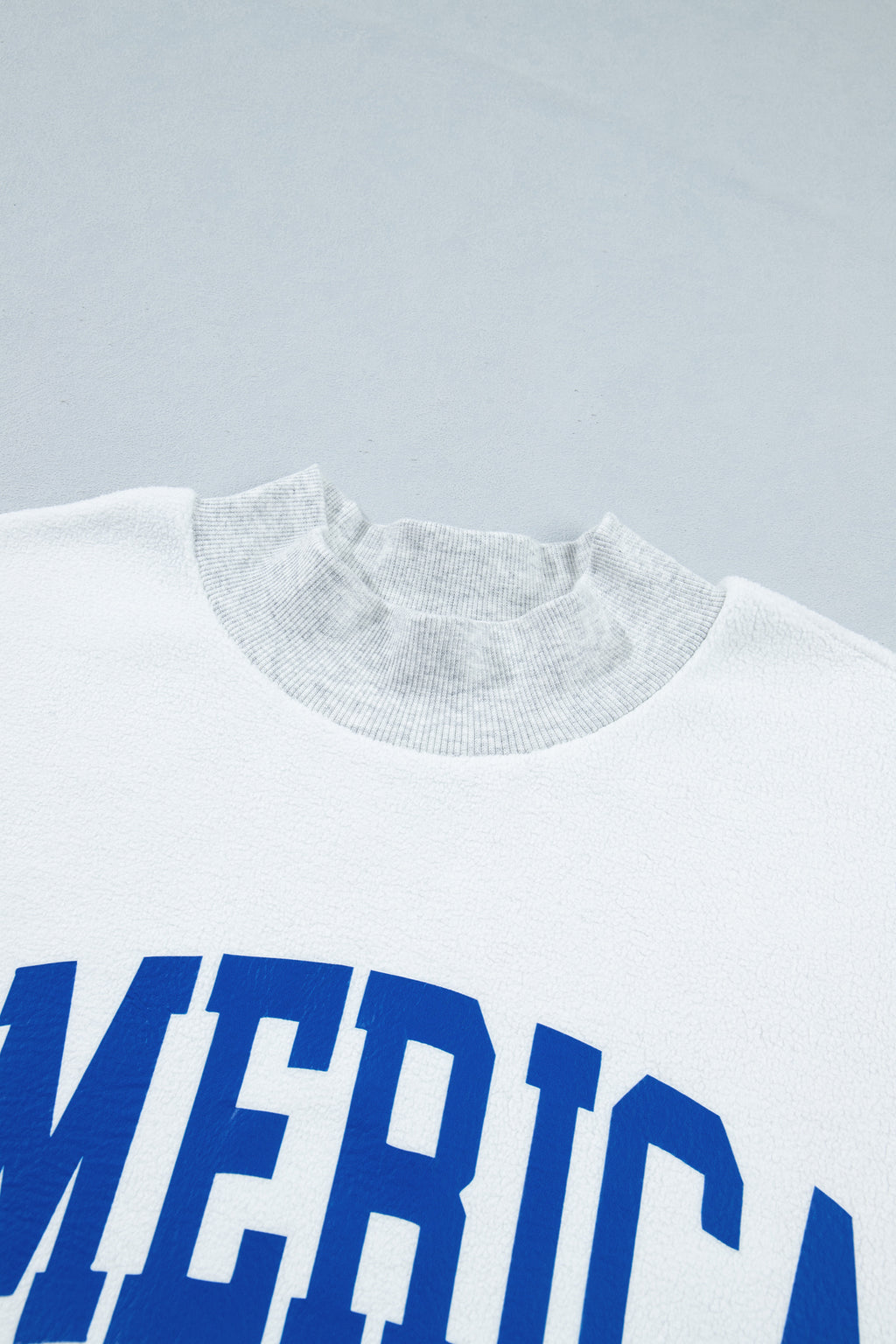 Light Grey Mock Neck Reversible USA/America Graphic Sweatshirt
